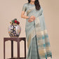 Shree Shyam Fashion Sea Green Organza Woven Zari Work Traditional Tassel Saree