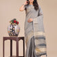 Shree Shyam Fashion Grey Organza Woven Zari Work Traditional Tassel Saree