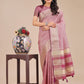 Shree Shyam Fashion Purple Organza Woven Zari Work Traditional Tassel Saree