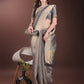 Shree Shyam Fashion Grey Organza Saree with Gold Checked Design - Elegant & Classy Traditional Wear for Formal & Festive Occasions