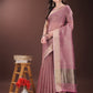 Shree Shyam Fashion Pink Organza Saree with Gold Checked Design - Elegant & Classy Traditional Wear for Formal & Festive Occasions