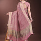 Shree Shyam Fashion Pink Organza Saree with Gold Checked Design - Elegant & Classy Traditional Wear for Formal & Festive Occasions