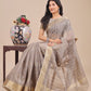 Shree Shyam Fashion Tan Organza Woven Zari Work Traditional Tassel Saree