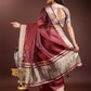 Shree Shyam Fashion Red Organza Woven Zari Work Traditional Tassel Saree