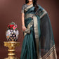 Shree Shyam Fashion Sea Green Organza Woven Zari Work Traditional Tassel Saree