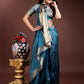Shree Shyam Fashion Sea Green Organza Woven Zari Work Traditional Tassel Saree