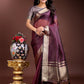 Shree Shyam Fashion Purple Organza Woven Zari Work Traditional Tassel Saree