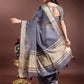 Shree Shyam Fashion Grey Organza Woven Zari Work Traditional Tassel Saree