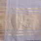 Shree Shyam Fashion Grey Organza Woven Zari Work Traditional Tassel Saree