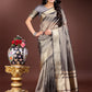 Shree Shyam Fashion Grey Organza Woven Zari Work Traditional Tassel Saree