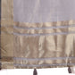 Shree Shyam Fashion Grey Organza Woven Zari Work Traditional Tassel Saree