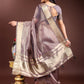 Shree Shyam Fashion Purple Organza Woven Zari Work Traditional Tassel Saree