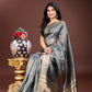Shree Shyam Fashion Silver Organza Woven Zari Work Traditional Tassel Saree