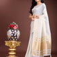 Shree Shyam Fashion Elegant Grey Woven Linen Saree with Contrast Zari Border & Tassels - Soft & Breathable Party Wear