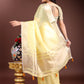 Shree Shyam Fashion Elegant Yellow Woven Linen Saree with Contrast Zari Border & Tassels - Soft & Breathable Party Wear