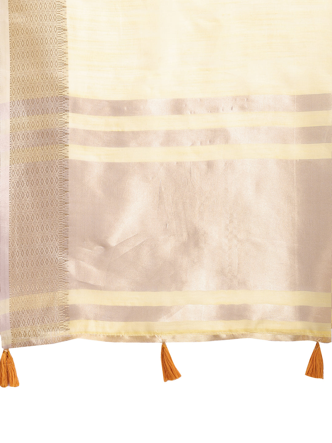 Shree Shyam Fashion Elegant Yellow Woven Linen Saree with Contrast Zari Border & Tassels - Soft & Breathable Party Wear