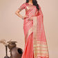 Shree Shyam Fashion Orange Organza Woven Zari Work Traditional Tassel Saree
