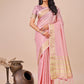 Shree Shyam Fashion Peach Organza Woven Zari Work Traditional Tassel Saree