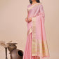 Shree Shyam Fashion Peach Organza Woven Zari Work Traditional Tassel Saree