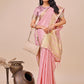 Shree Shyam Fashion Peach Organza Woven Zari Work Traditional Tassel Saree