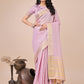 Shree Shyam Fashion Light Pink Organza Woven Zari Work Traditional Tassel Saree
