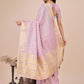 Shree Shyam Fashion Light Pink Organza Woven Zari Work Traditional Tassel Saree