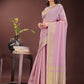 Shree Shyam Fashion Elegant Purple Organza Saree with Golden Zari Border - Festive & Office Wear Saree with Blouse Piece