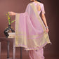 Shree Shyam Fashion Elegant Purple Organza Saree with Golden Zari Border - Festive & Office Wear Saree with Blouse Piece