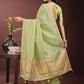 Shree Shyam Fashion Elegant Light Green Organza Saree with Golden Zari Border - Festive & Office Wear Saree with Blouse Piece