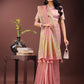 Shree Shyam Fashion Elegant Light Pink Organza Saree with Golden Zari Border - Festive & Office Wear Saree with Blouse Piece