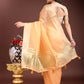 Shree Shyam Fashion Orange Gold Cotton Ready-to-Wear Saree - Simplicity Meets Effortless Grace