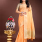 Shree Shyam Fashion Orange Gold Cotton Ready-to-Wear Saree - Simplicity Meets Effortless Grace