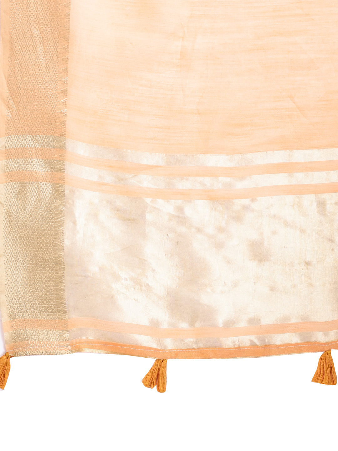 Shree Shyam Fashion Orange Gold Cotton Ready-to-Wear Saree - Simplicity Meets Effortless Grace