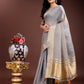 Shree Shyam Fashion Grey Gold Cotton Ready-to-Wear Saree - Simplicity Meets Effortless Grace