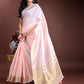 Shree Shyam Fashion Light Pink Gold Cotton Ready-to-Wear Saree - Simplicity Meets Effortless Grace