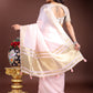 Shree Shyam Fashion Light Pink Gold Cotton Ready-to-Wear Saree - Simplicity Meets Effortless Grace