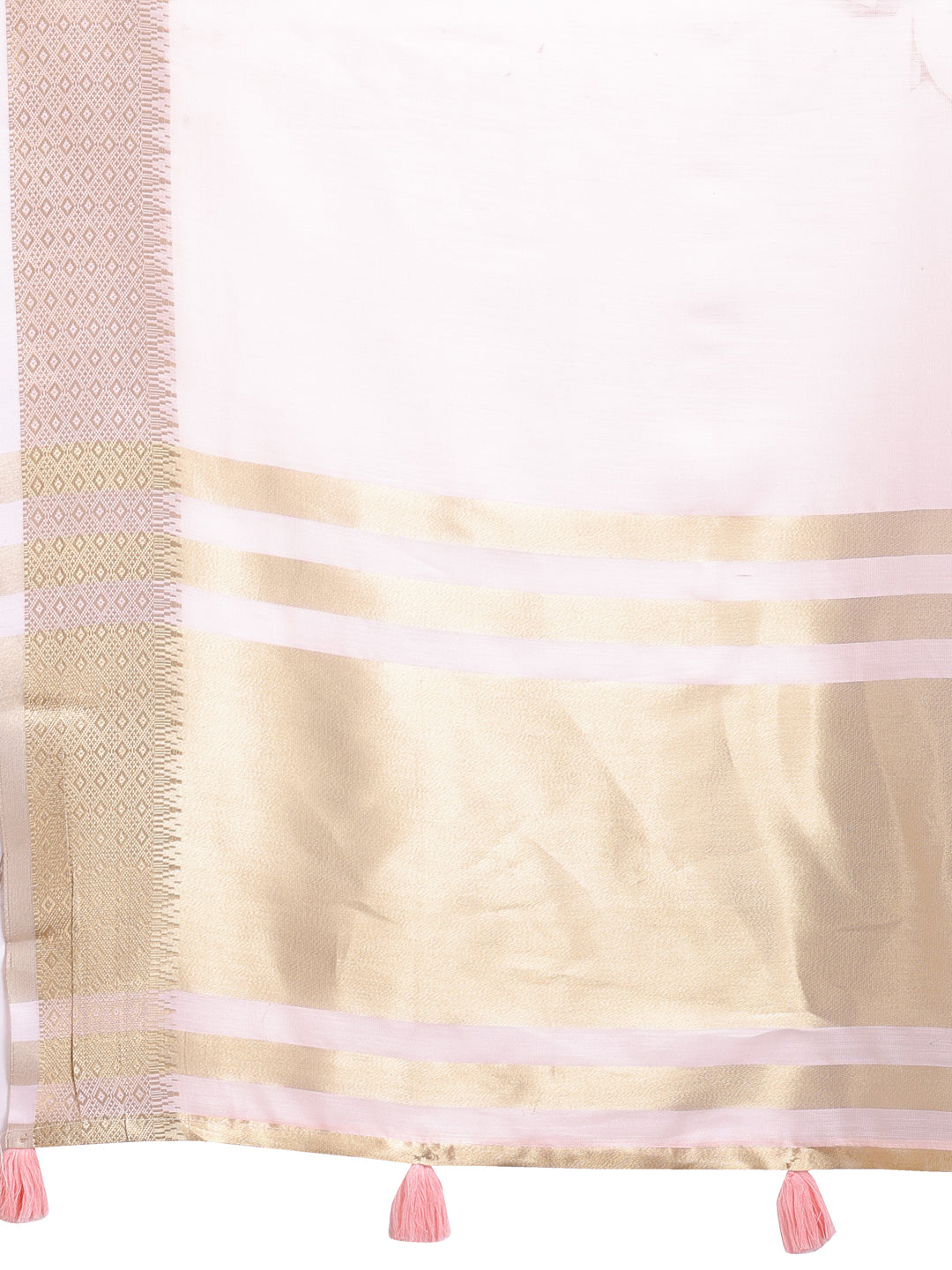 Shree Shyam Fashion Light Pink Gold Cotton Ready-to-Wear Saree - Simplicity Meets Effortless Grace