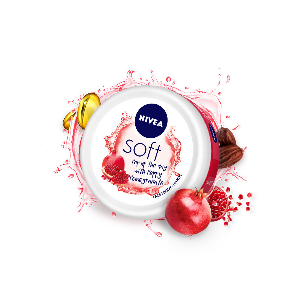 Nivea Soft Light Moisturizer Cream Peppy Pomegranate For Hands And Body - Swadesiicart