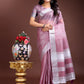Shree Shyam Fashion Purple Organza Woven Zari Work Traditional Tassel Saree