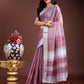 Shree Shyam Fashion Purple Organza Woven Zari Work Traditional Tassel Saree
