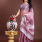 Shree Shyam Fashion Purple Organza Woven Zari Work Traditional Tassel Saree