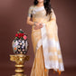 Shree Shyam Fashion Yellow Organza Woven Zari Work Traditional Tassel Saree