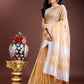 Shree Shyam Fashion Yellow Organza Woven Zari Work Traditional Tassel Saree