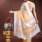 Shree Shyam Fashion Yellow Organza Woven Zari Work Traditional Tassel Saree