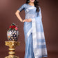 Shree Shyam Fashion Sky Blue Organza Woven Zari Work Traditional Tassel Saree