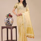 Shree Shyam Fashion Yellow Organza Woven Zari Work Traditional Tassel Saree