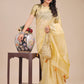 Shree Shyam Fashion Yellow Organza Woven Zari Work Traditional Tassel Saree