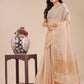 Shree Shyam Fashion Peach Organza Woven Zari Work Traditional Tassel Saree