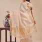 Shree Shyam Fashion Peach Organza Woven Zari Work Traditional Tassel Saree