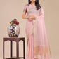 Shree Shyam Fashion Light Pink Organza Woven Zari Work Traditional Tassel Saree